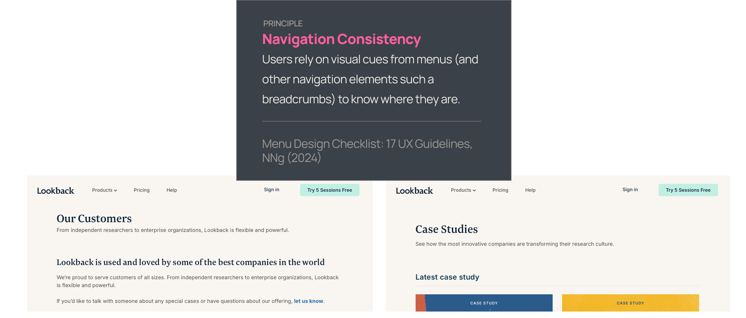 Lookback Navigation Consistency